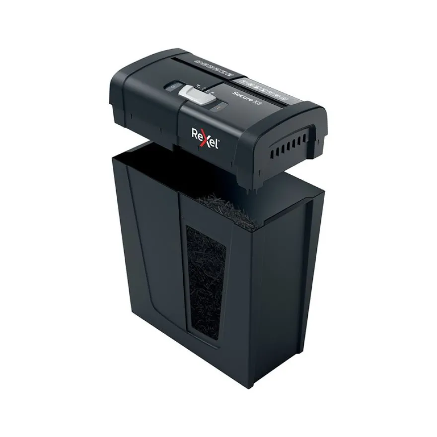 Rexel Secure X8 - destructeur de documents coupe croisée - 8 feuilles - Corbeille 14 litres