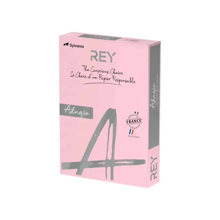 Rey Adagio - Papier couleur - A3 (297 x 420 mm) - 80 g/m² - Ramette de 500 feuilles - rose pastel