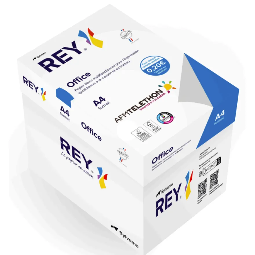 Rey Office - Papier blanc - A4 (210 x 297 mm) - 80 g/m² - 2500 feuilles (carton de 5 ramettes)
