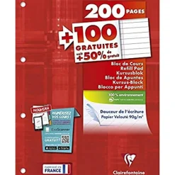 Rhodia - Bloc de cours - A4 - 300 pages - ligné avec marges