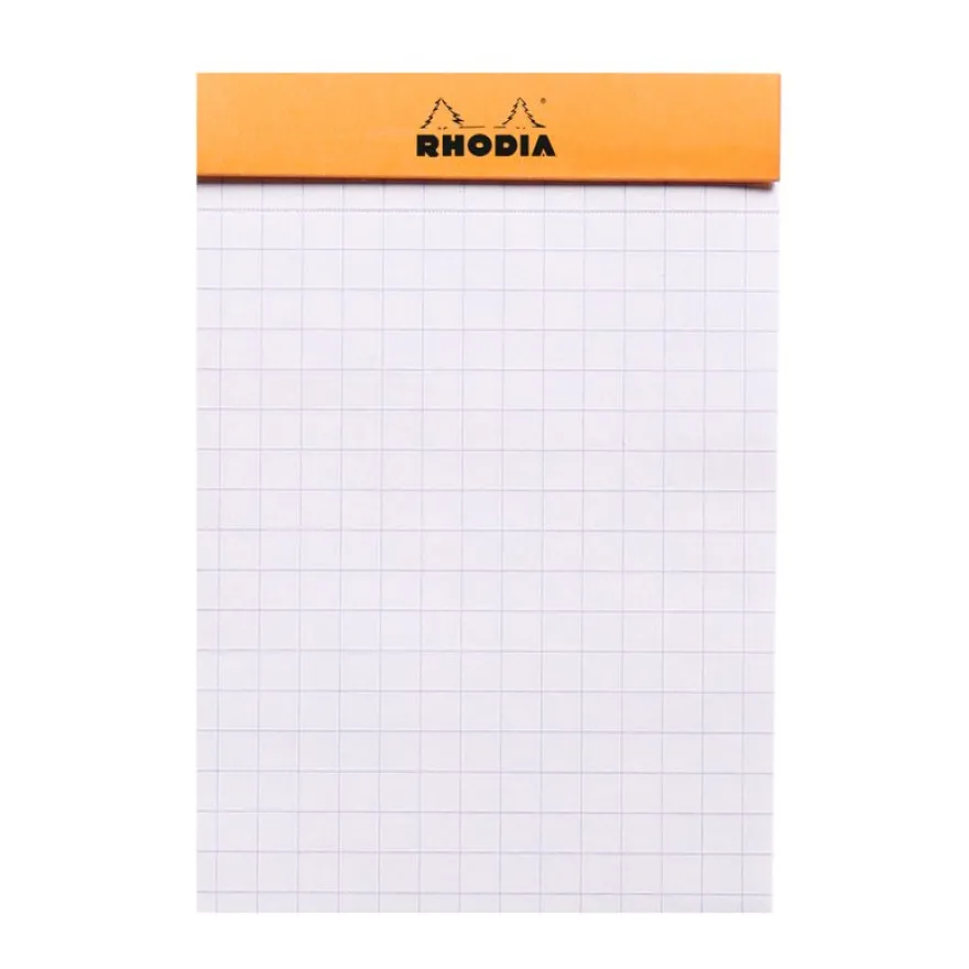 Rhodia - Bloc notes - 7,4 x 10,5 cm - 80 pages - petits carreaux - 80g