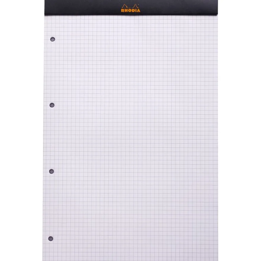 Rhodia - Bloc notes - A4 + - 160 pages - petits carreaux - noir