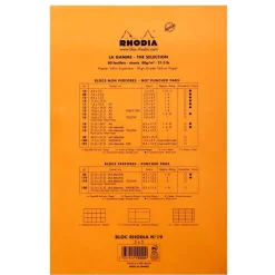 Rhodia - Bloc notes - A4 + - 80 pages - petits carreaux - 80g - orange