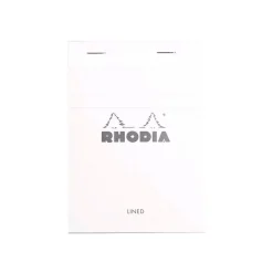 Rhodia Basics - Bloc notes N°13 - 10 x 15 cm - 160 pages - petits carreaux - 80g - blanc