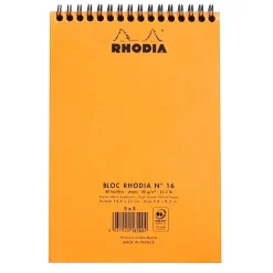 Rhodia Classic - Bloc notes à spirales - A5 - 80 pages - petits carreaux - à spirales