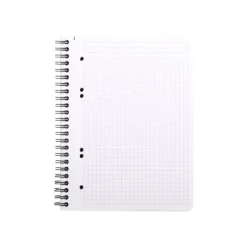 RhodiActive - Cahier à spirale A5 - 160 pages - petits carreaux (5x5 mm) - noir