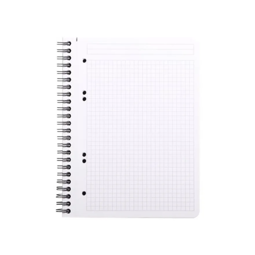 RhodiActive - Cahier à spirale A5 - 160 pages - petits carreaux (5x5 mm) - noir