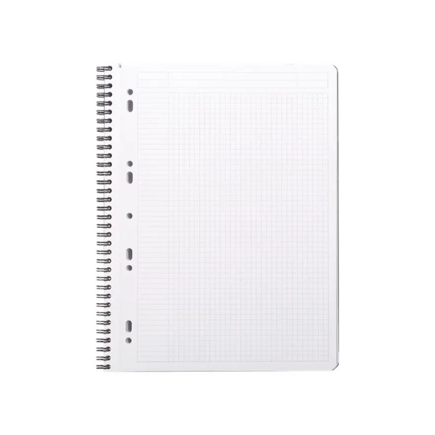RhodiActive - Cahier à spirale A4+ (22,5 x 29,7 cm) - 160 pages - petits carreaux (5x5 mm) - noir