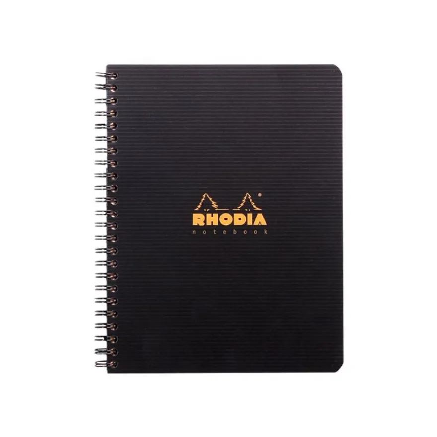 Rhodiactive Notebook - Cahier à spirale A5+ (16 x 21 cm) - 80 pages détachables et perforées - ligné et cadre en-tête