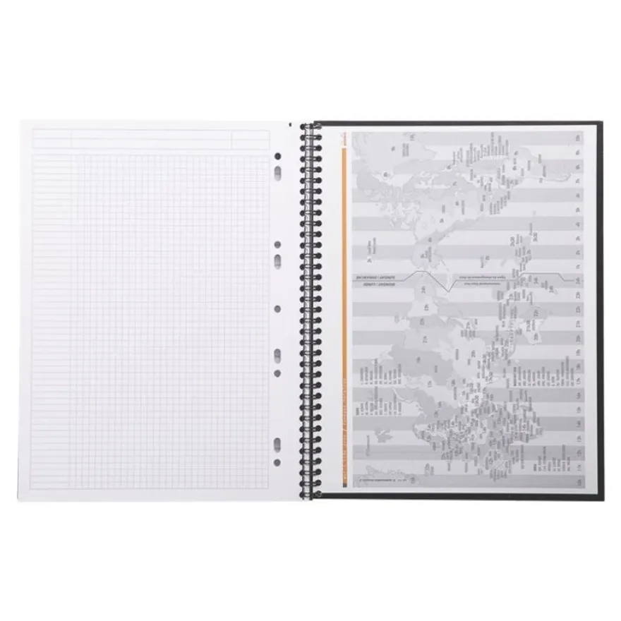 RhodiActive Notebook - Cahier à spirale A4+ (22,5 x 29,7 cm) - 160 pages - petits carreaux (5x5 mm) - noir