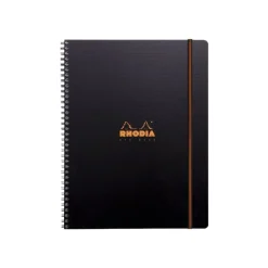 RhodiActive Probook - Cahier A4+ (22,5 x 29,7 cm) - 160 pages - petits carreaux (5x5 mm) - noir