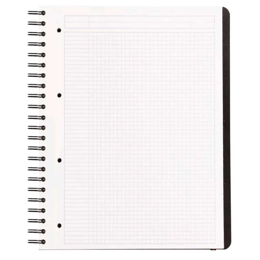 RhodiActive Probook - Cahier A4+ (22,5 x 29,7 cm) - 160 pages - petits carreaux (5x5 mm) - noir