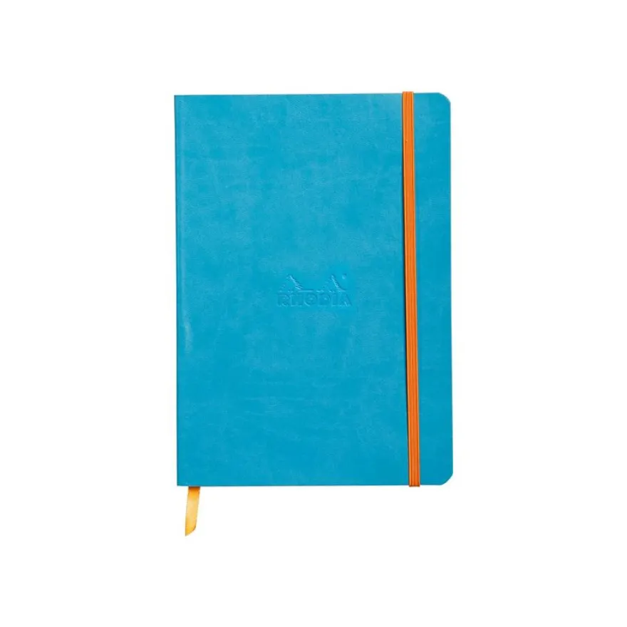 Rhodiarama - Cahier de notes - lien parfait - A5 (148 x 210 mm) - 80 feuilles / 160 pages - papier ivoire - petits carreaux - couvercle sapphire