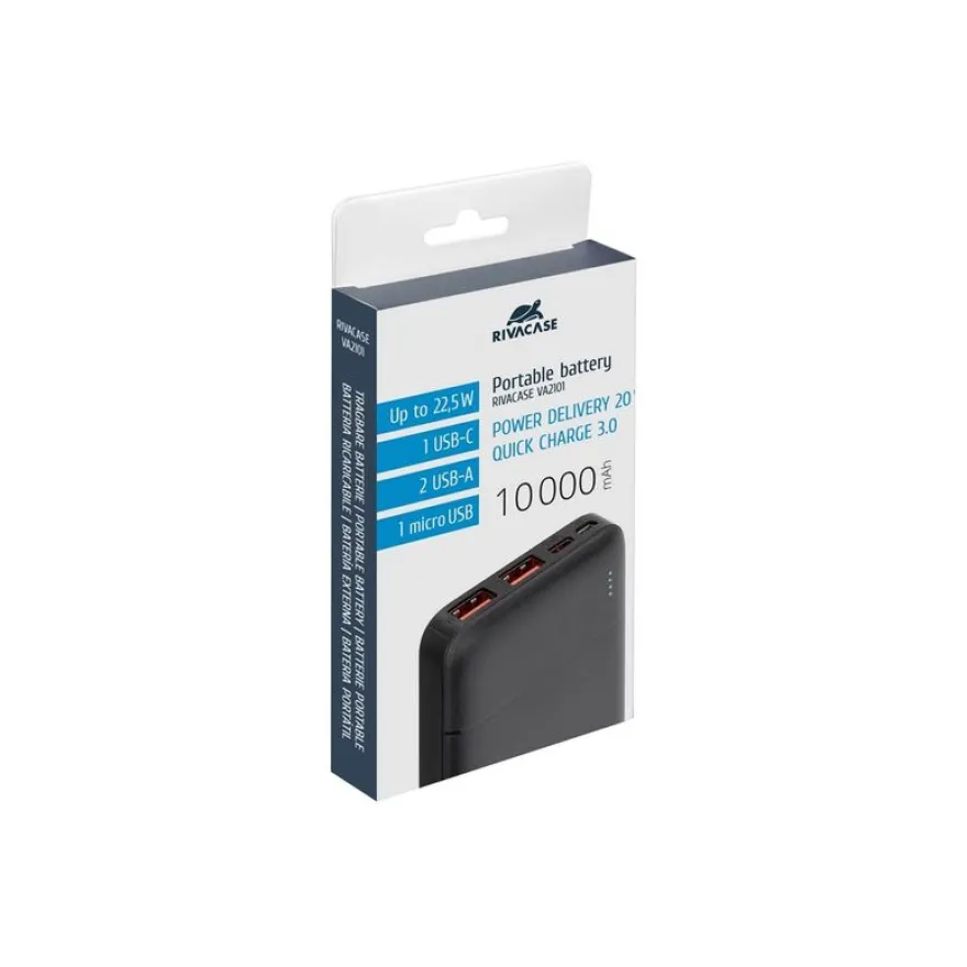 Riva Case Rivapower VA2101 - Batterie externe - 10000 mAh - noir