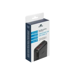 Riva Case Rivapower VA2102 - Banque d'alimentation - QC / PD, portable - 5 / 9 / 12 V - 22.5 Watt - lithium-polymère - 20000 mAh - 74 Wh - connecteurs de sortie : 3 - noir