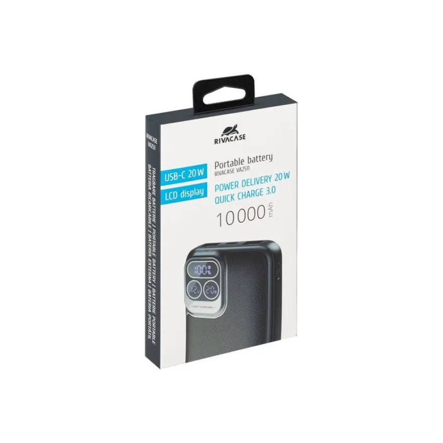 Riva Case Rivapower VA2511 - Batterie externe - 10000 mAh - Fast Charge - noir