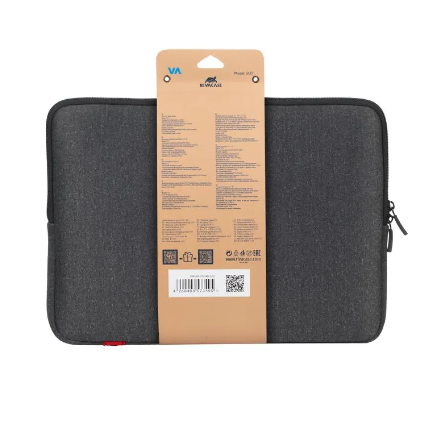 RIVACASE Antishock - Housse d'ordinateur portable 15,4" - gris