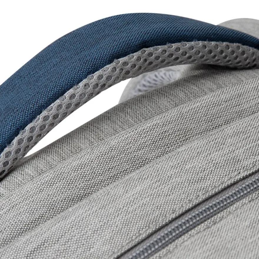 RIVACASE Prater - Sac à dos connecté pour ordinateur portable 17,3" - gris/bleu nuit