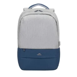 RIVACASE Prater - Sac à dos connecté pour ordinateur portable 17,3" - gris/bleu nuit