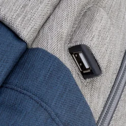 RIVACASE Prater - Sac à dos connecté pour ordinateur portable 17,3" - gris/bleu nuit