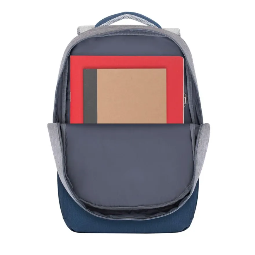 RIVACASE Prater - Sac à dos connecté pour ordinateur portable 17,3" - gris/bleu nuit