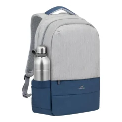 RIVACASE Prater - Sac à dos connecté pour ordinateur portable 17,3" - gris/bleu nuit