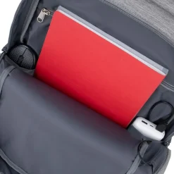 RIVACASE Prater - Sac à dos connecté pour ordinateur portable 17,3" - gris/bleu nuit