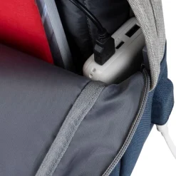 RIVACASE Prater - Sac à dos connecté pour ordinateur portable 15,6" - gris/bleu nuit