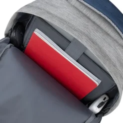 RIVACASE Prater - Sac à dos connecté pour ordinateur portable 15,6" - gris/bleu nuit