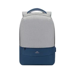 RIVACASE Prater - Sac à dos connecté pour ordinateur portable 15,6" - gris/bleu nuit