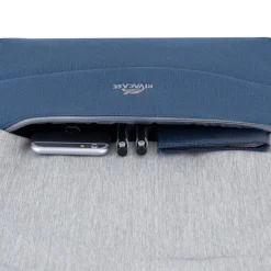 RIVACASE Prater - Sac à dos connecté pour ordinateur portable 15,6" - gris/bleu nuit