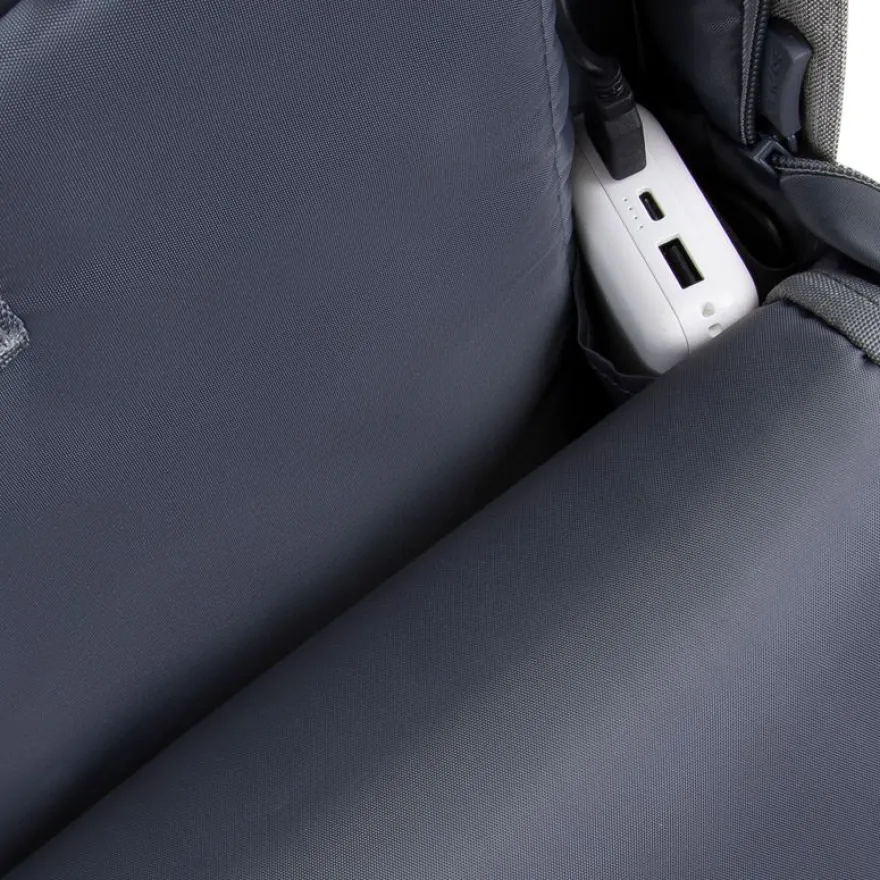 RIVACASE Prater - Sac à dos connecté pour ordinateur portable 15,6" - gris/bleu nuit