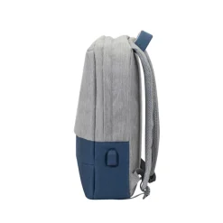 RIVACASE Prater - Sac à dos connecté pour ordinateur portable 15,6" - gris/bleu nuit