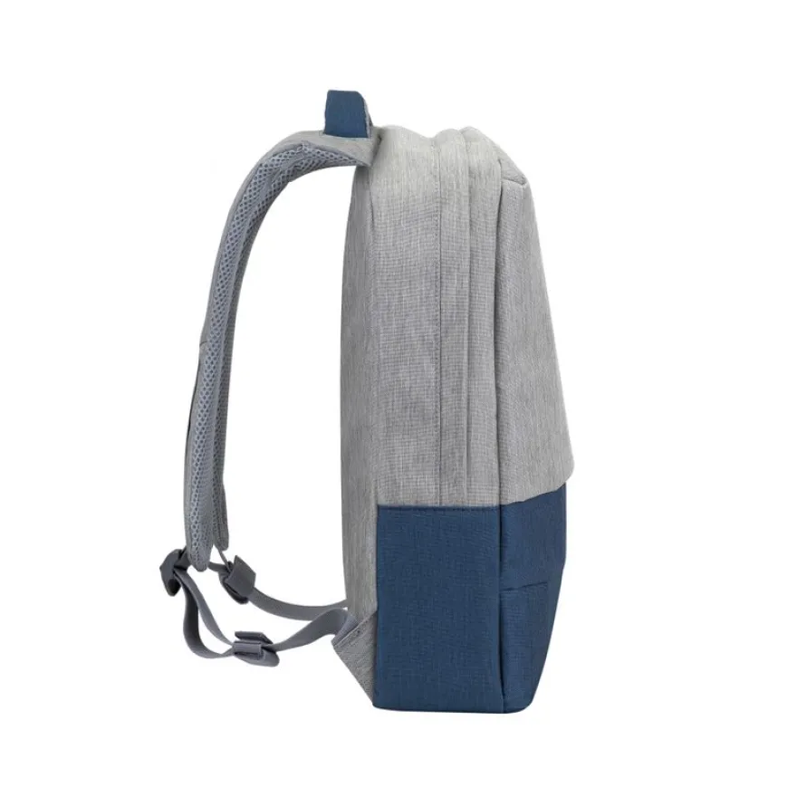 RIVACASE Prater - Sac à dos connecté pour ordinateur portable 15,6" - gris/bleu nuit