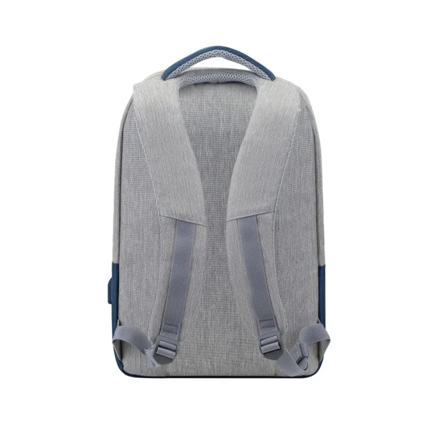 RIVACASE Prater - Sac à dos connecté pour ordinateur portable 15,6" - gris/bleu nuit