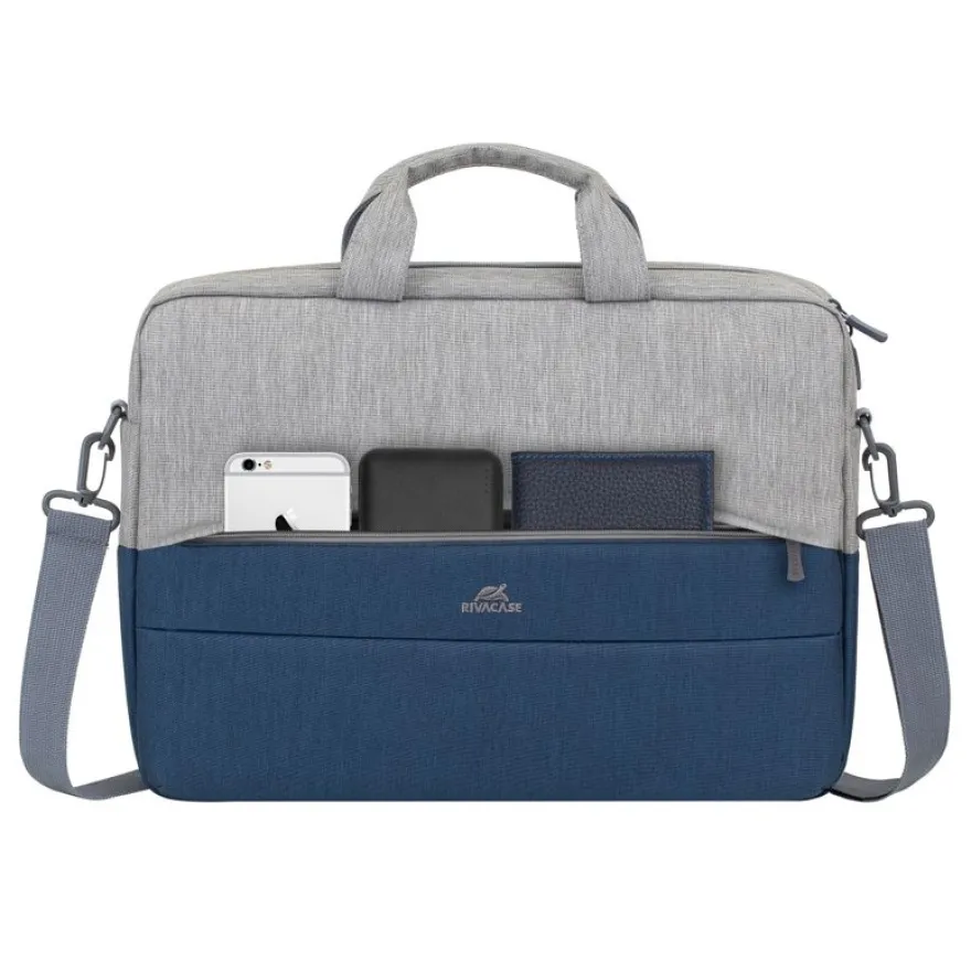 RIVACASE Prater - Sacoche pour ordinateur portable 15,6" - gris/bleu nuit