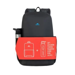 RIVACASE Regent - Sac à dos pour ordinateur portable 15,6" + bouteille isotherme - noir