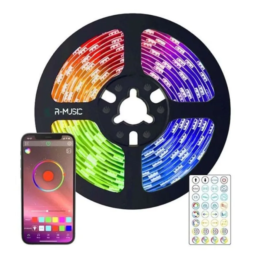R-Music - Bande LED - 3m - Connecté avec app & Multicolore