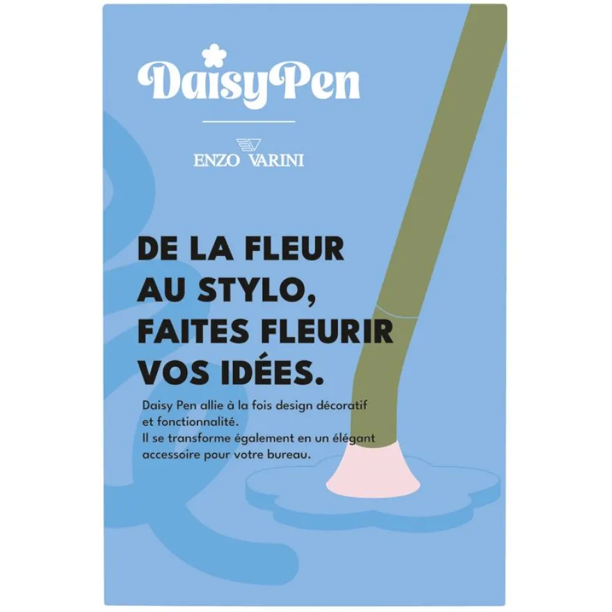 Roller magnétique sur socle ENZO VARINI "Daisy pen" coloris vert & bleu