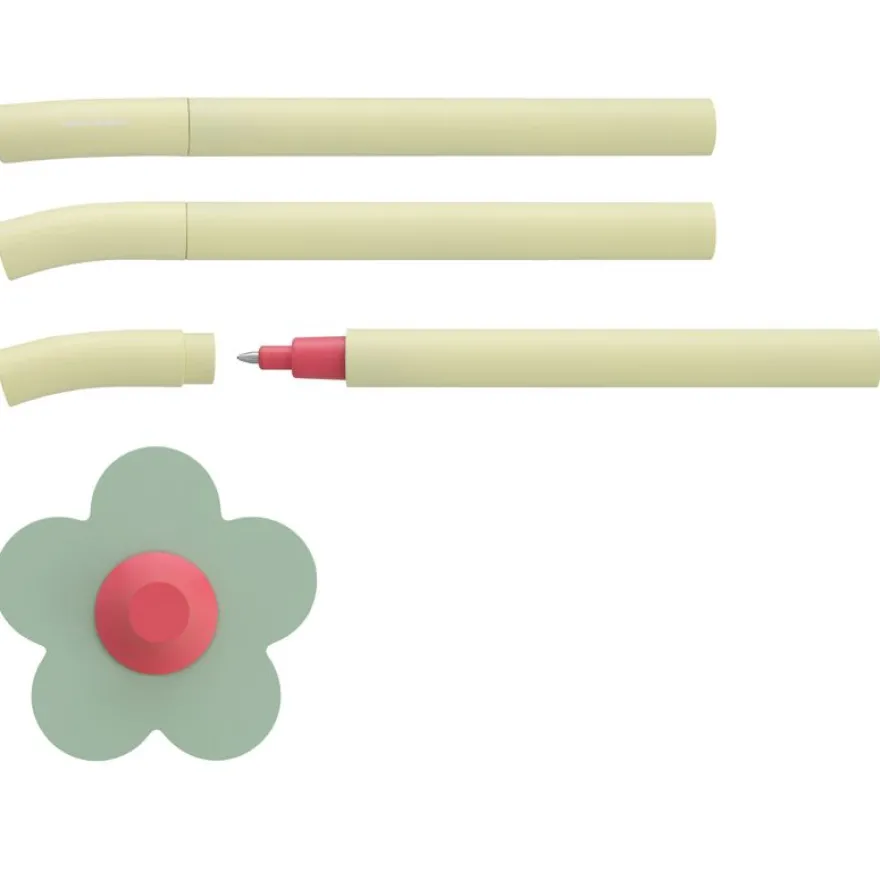Roller magnétique sur socle ENZO VARINI "Daisy pen" coloris jaune & vert
