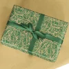Rouleau papier cadeau kraft 0,7 x 50 m 65g imprimé feuilles - Viquel