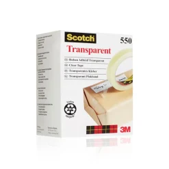 Ruban adhésif transparent Scotch 550 - 19 mm x 66 m - lot de 8
