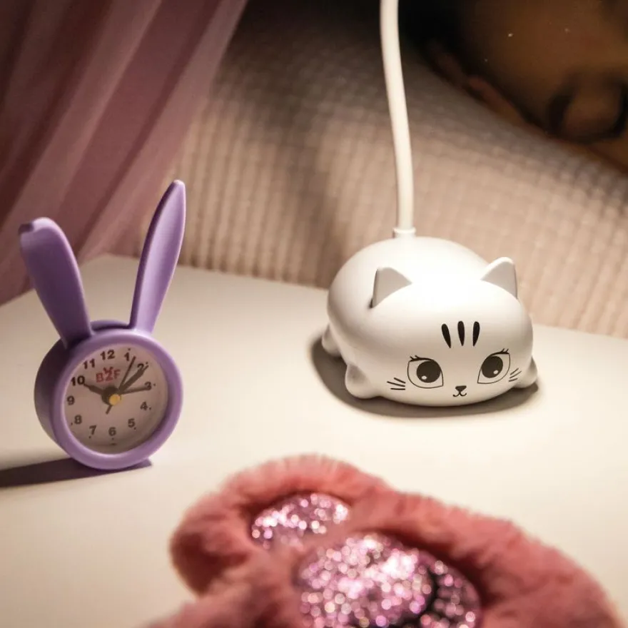 Réveil lapin Back2Fun - format mini - idéal apprentissage de l’heure - pile incluse