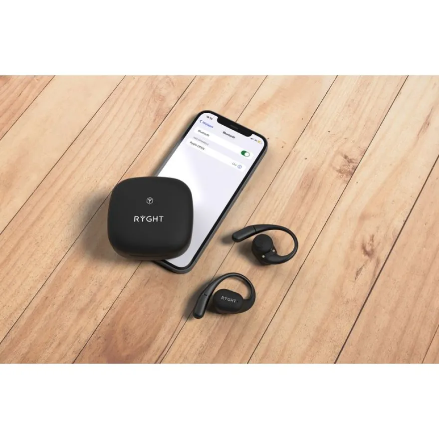 Ryght Open – Écouteurs sans Fil - extra auriculaires - noir