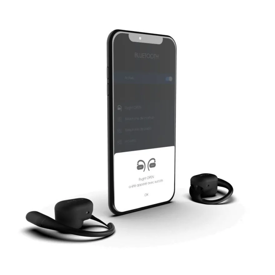 Ryght Open – Écouteurs sans Fil - extra auriculaires - noir