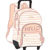 Sac à dos à roulettes EttaVee Hello - 2 compartiments - rose clair - Kid'Abord