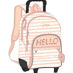 Sac à dos à roulettes EttaVee Hello - 2 compartiments - rose clair - Kid'Abord