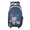 Sac à dos à roulettes Lili Lou - 2 compartiments - bleu - Bagtrotter