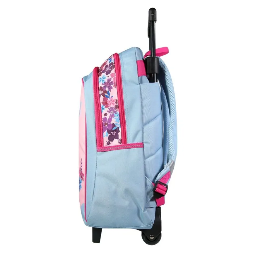 Sac à dos à roulettes Lililou - 2 compartiments - rose - Bagtrotter
