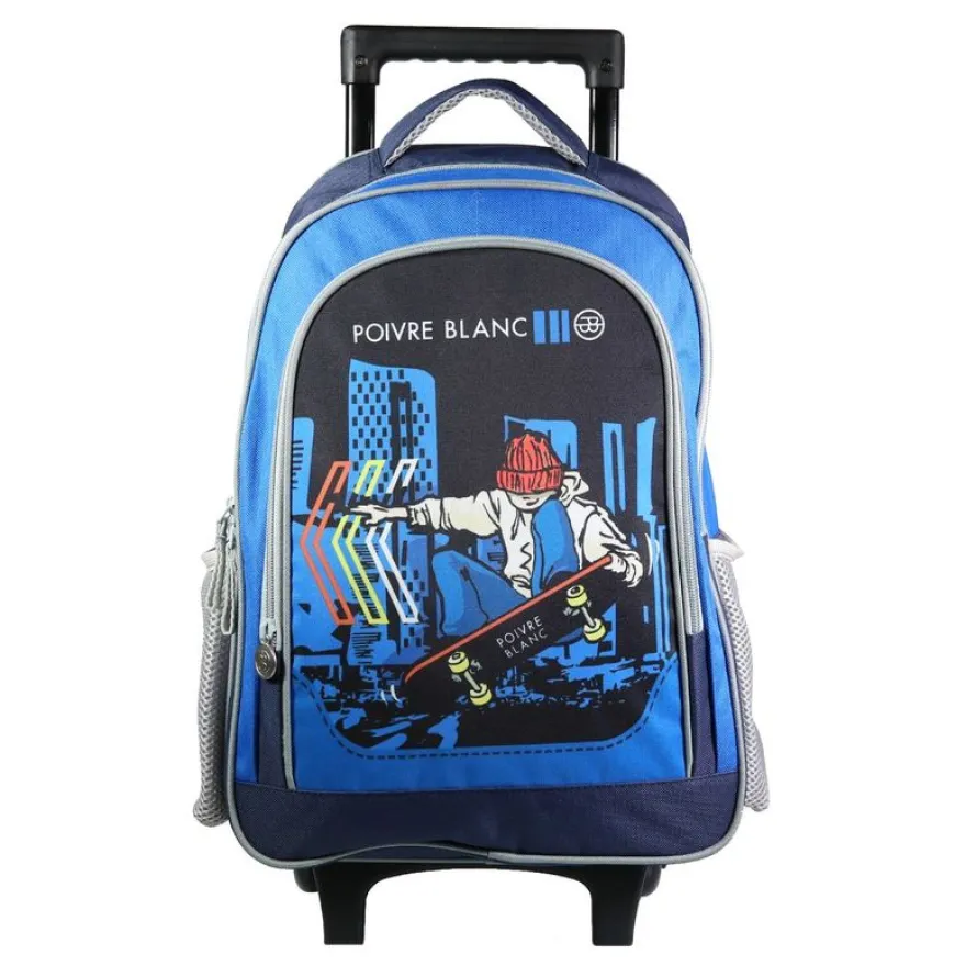 Sac à dos à roulettes Poivre Blanc - 2 compartiments - bleu - Bagtrotter